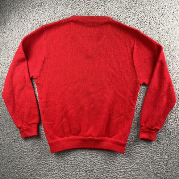 Vtg Izod Lacoste Red Orlon Acrylic V-Neck Sweater Men’s Sz Large Gator USA Made - Picture 7 of 9